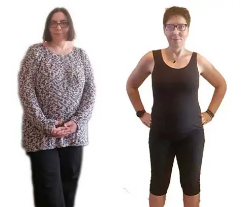 Sina Riegel vor und nach rund 40 kg Gewichtsabnahme